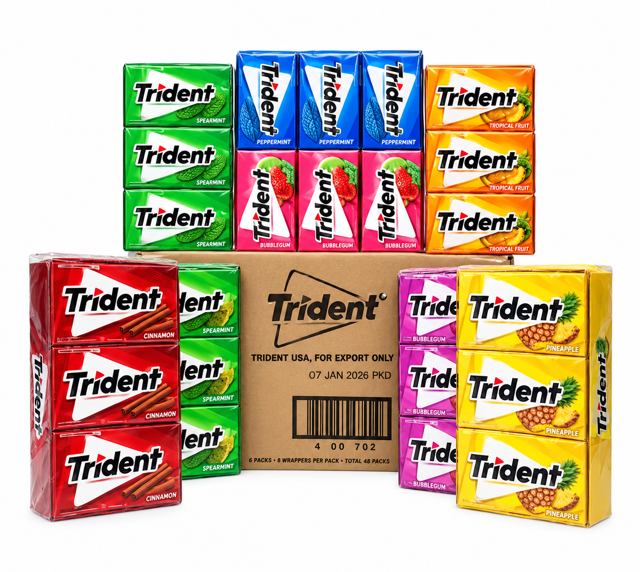 کارتن آدامس Trident میکس طعم – ۱۲ جعبه ۱۲ بسته اى | فروش عمد