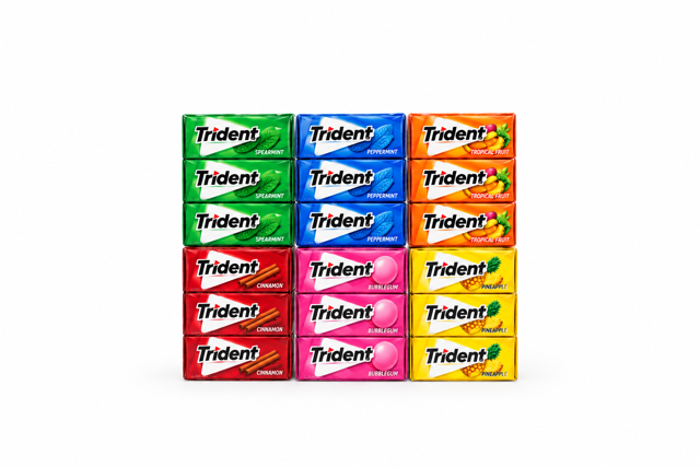 پک ۱۲ بستهای آدامس Trident انواع طعم | هر بسته ۱۴ عددى